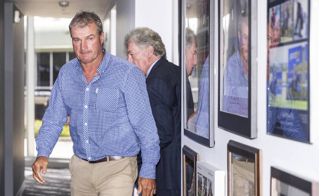 Darren Weir hears his fate on Wednesday at Racing Victoria headquarters at Flemington. He was banned for four years for having three electric jiggers in his possession.