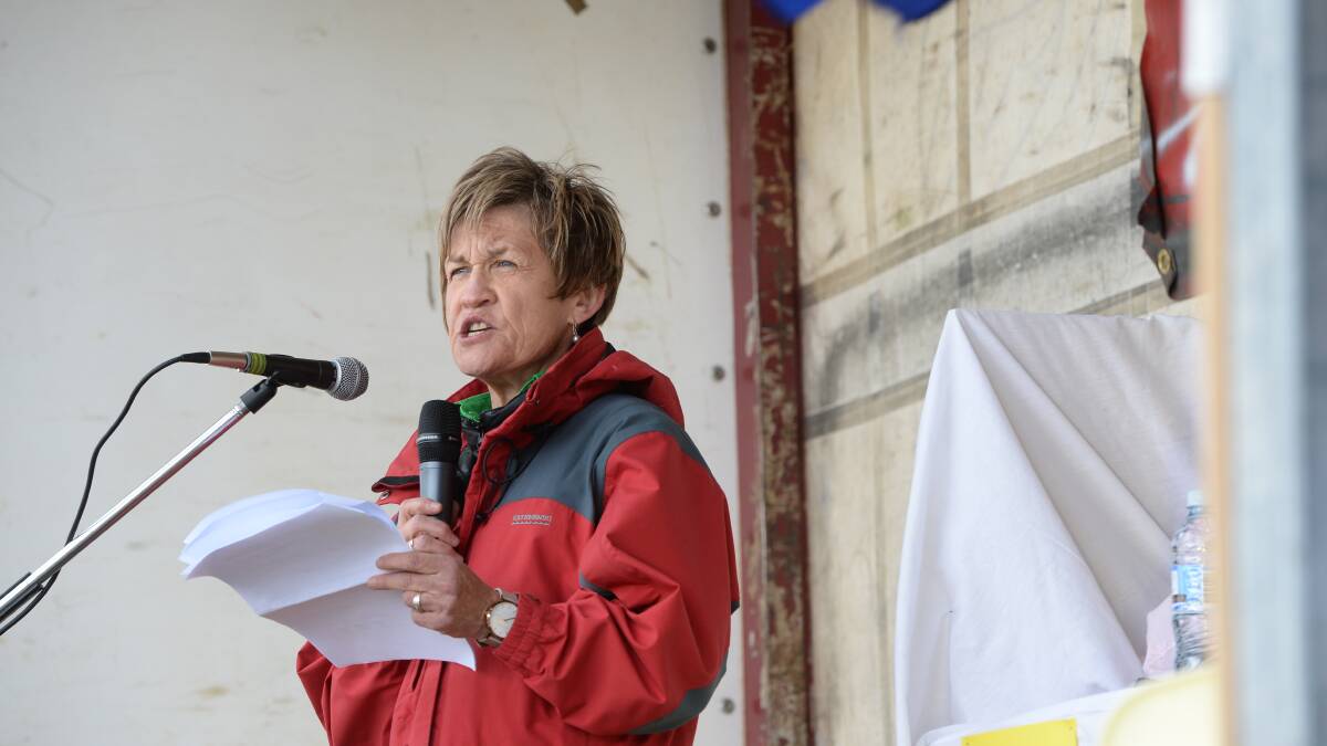 Can she survive? Murray MP Helen Dalton at the 'Can the Plan' rally in Canberra last year. Photo by Olivia Calver.