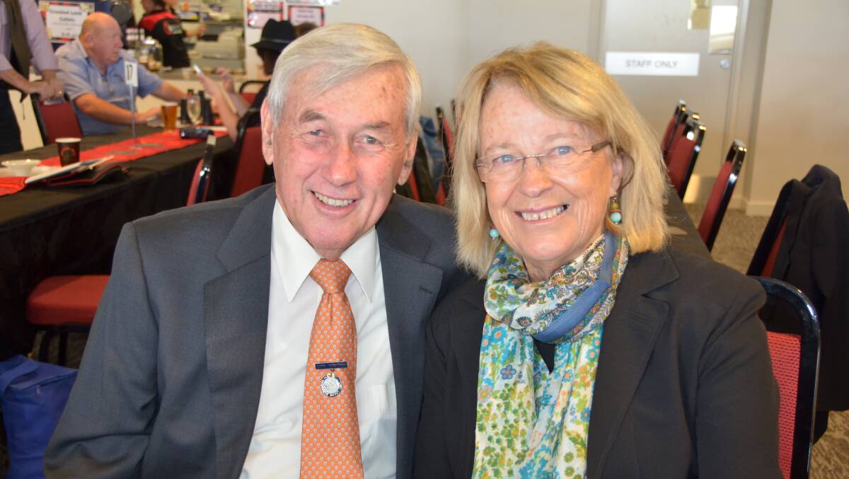  Terry Burke and wife Kate enjoying a day at the Tamworth Cup races, a Club which he was president for a number of years. Photo Virginia Harvey. 