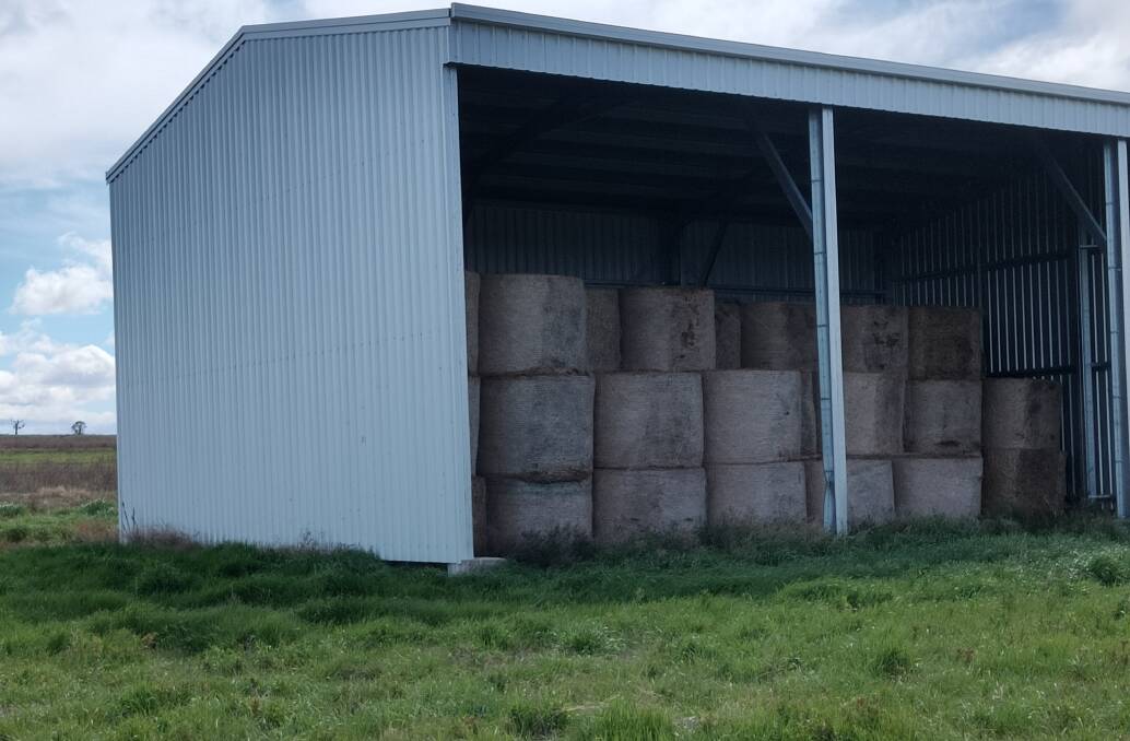 Small properties, like larger ones, benefit from having appropriately sized infrastructure, such as hay sheds. 
