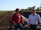 Protecting the farm. James Kahl at his family's property in Narrabri with NSW Agriculture Minister Dugald Saunders. The NSW Government is pouring $164m into biosecurity research and new measures to help stop the spread of exotic diseases. 