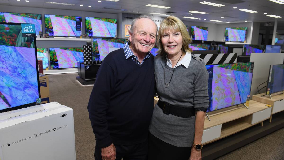 Harvey Norman boss Gerry Harvey with his wife Katie Page, Harvey Norman chief executive. Retail winners in the era of the coronavirus.