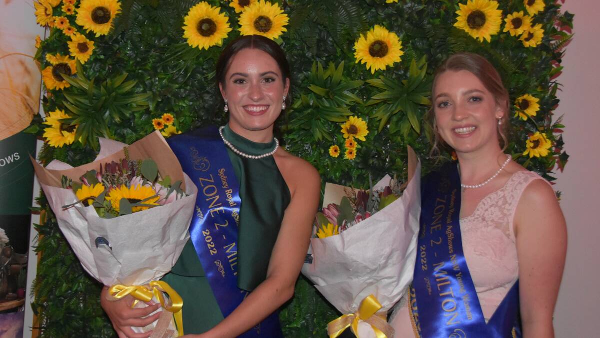 Imogen Clarke, Nowra Show Society, and Madelyn Nash, Milton Show Society, were the Zone 2 Sydney Royal Agshows NSW Young Women winners announced at Ulladulla Civic Centre on Saturday night. Photo by John Ellicott.