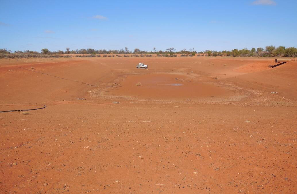 What the Bowmans dam at the Gall's place looked like before it was cleaned out - chockas full of mud.