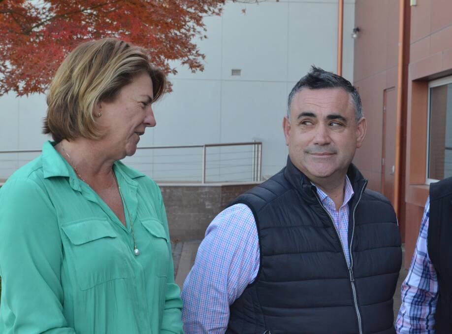 Mrs Pavey and John Barilaro in Griffith at a meeting to discuss water issues. Photo by Jacinta Dickins, Area News.