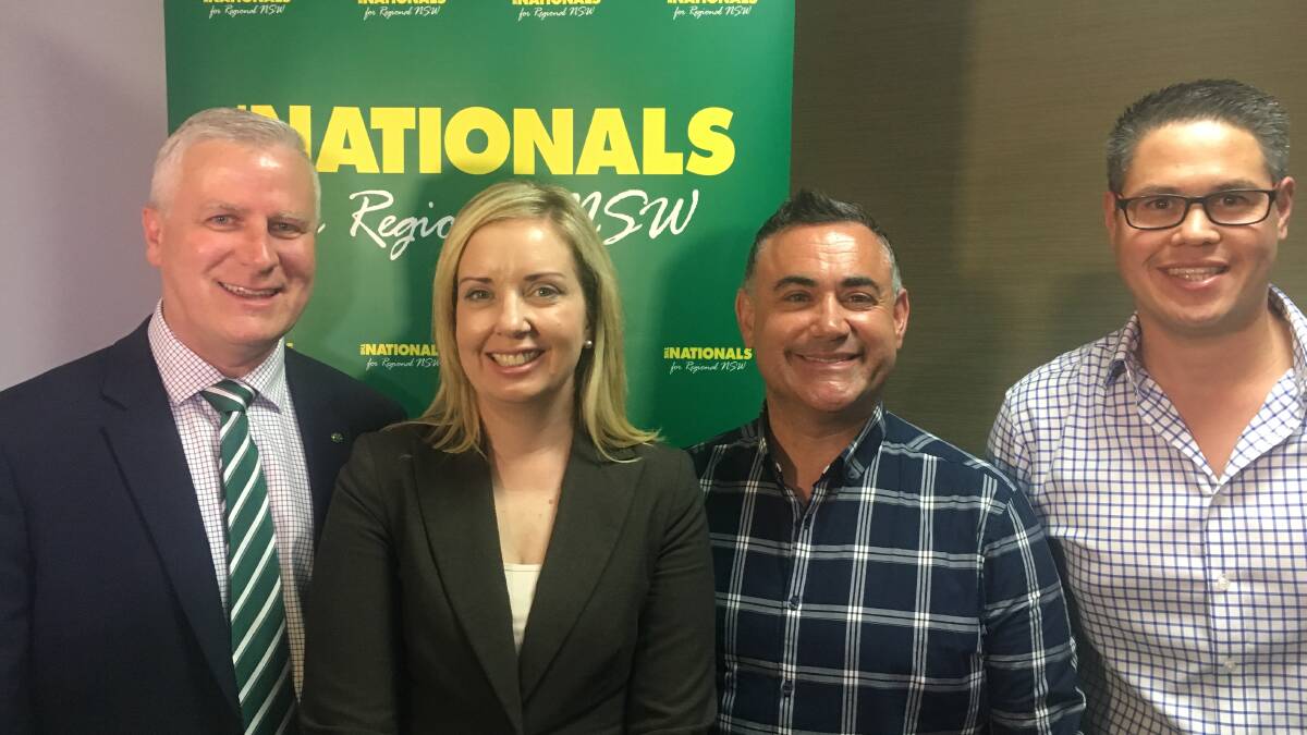 And Mackenna as The Nationals candidate for Wagga Wagga, alongside Federal Nationals leader Michael McCormack, NSW Nationals leader John Barilaro and Nationals MLC Wes Fang. 