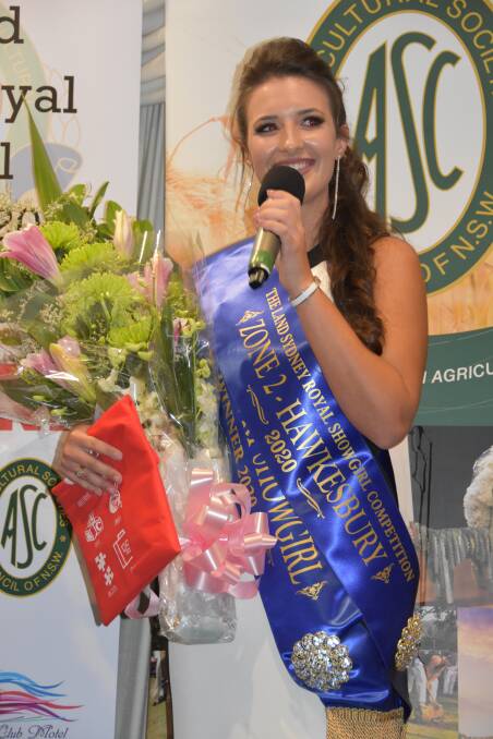 A home win for Hawkesbury showgirl Eliza Babazogli who also happens to work for the Hawkesbury Race Club as its sponsorship executive. She has experience in the equine, racing and cattle industries. 