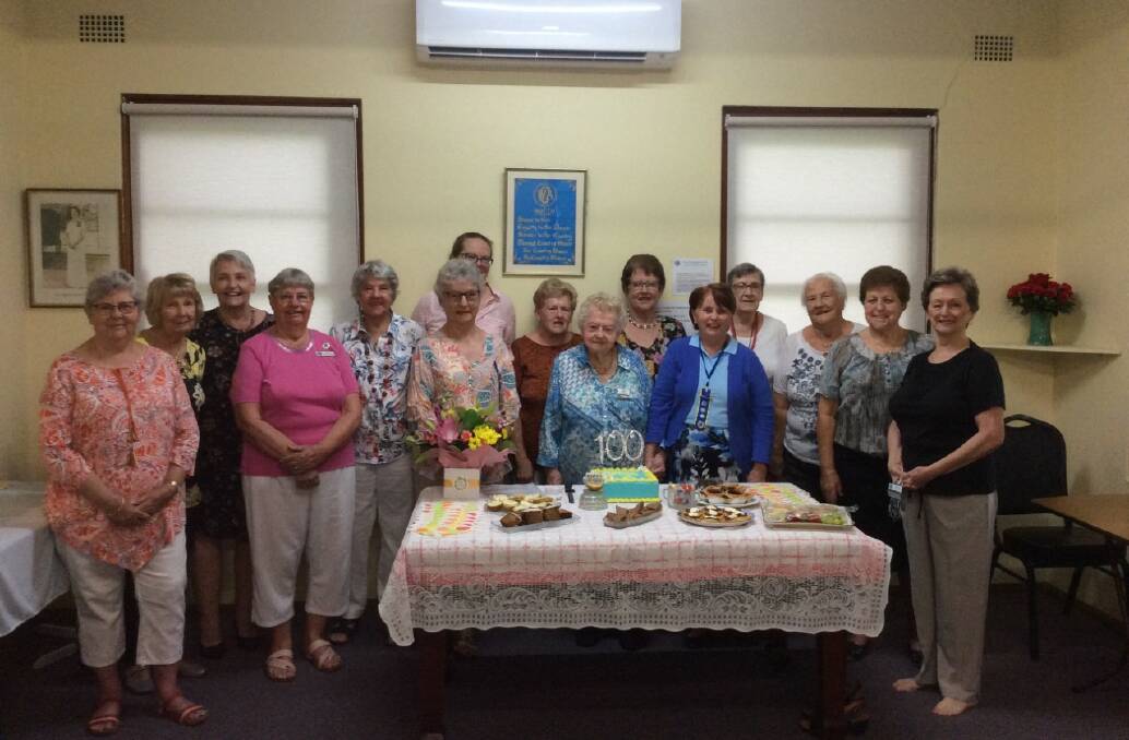 CWA Grafton branch members gather to celebrate their patron Val Wood's 100th birthday.