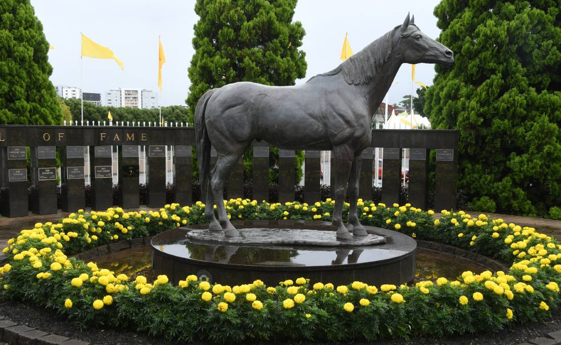  The statue of the great Todman at Rosehill - winner of the first Golden Slipper Stakes, and appears in the pedigree of Mo'unga. Photo Virginia Harvey. 