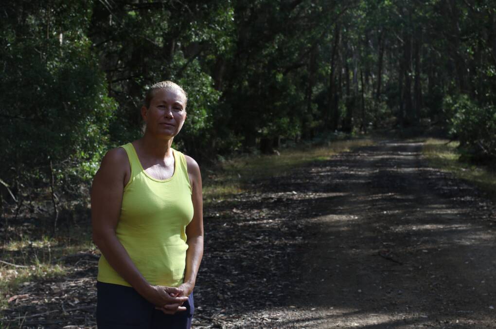 "Glen Eden"  resident Gina Hayes at the entrance to the Gingkin property near Oberon where an aerial culling operation by national parks saw a helicopter fly over the property shooting deer in Kanangra Boyd park.