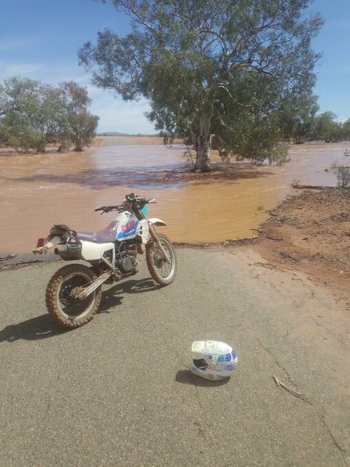 No way through at Joes Hole Creek on the Mutawintji road. Upstream there was a 100mm dump. Photo by Lachlan Gall.