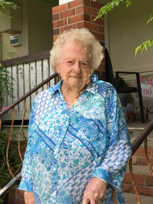 Val Wood at home this week. She turned 100 on March 30 and the CWA, of which she's been a 48-year member, has also turned 100. Photo by Sharron Davison.