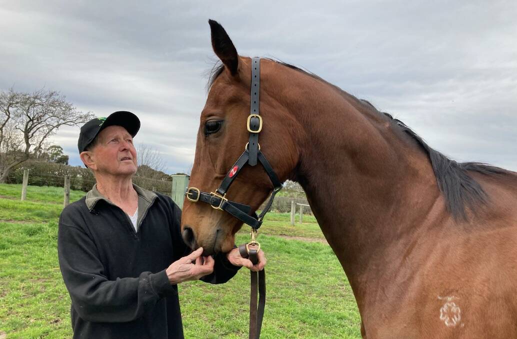  Longford, Tasmania, trainer Bill Ryan with one of his successful stable runners Shbourne Renegade. Photo supplied 