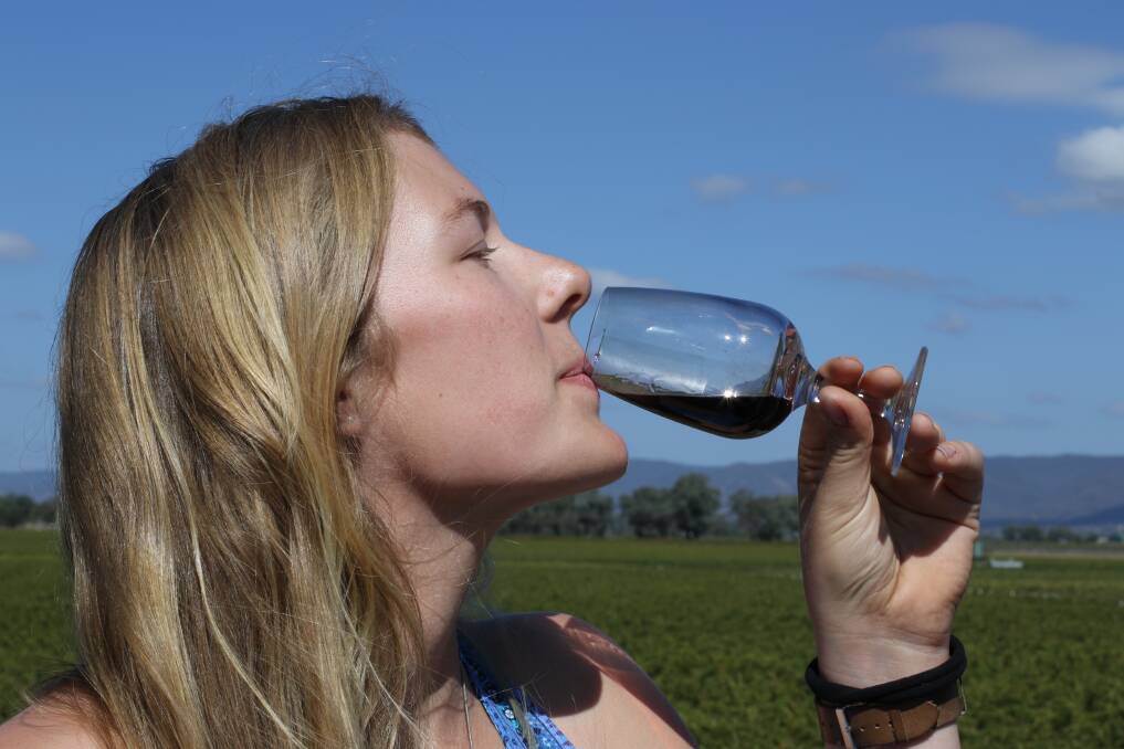 Amelie tastes a van Gent vintage grown in Mudgee's beautiful wine fields. 