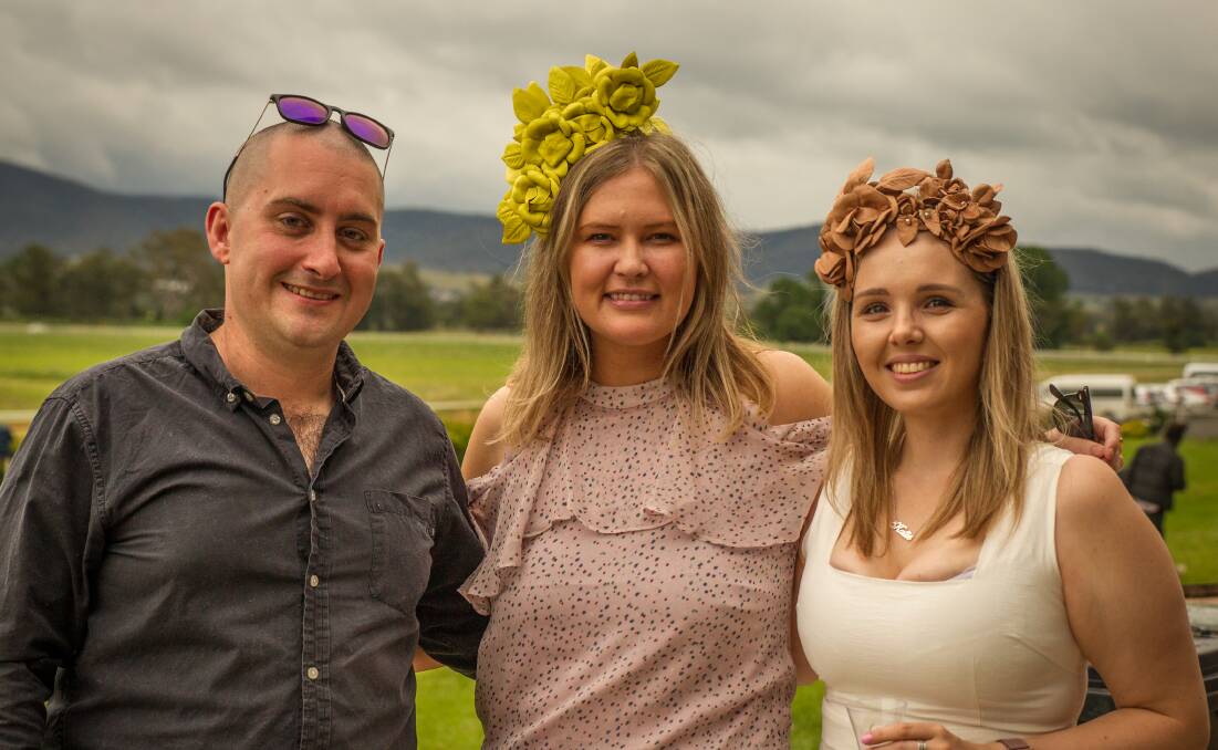 At Mudgee's Pink race meeting were Mudgee locals Leon Ross, Jaime Adams and Katie Fuller. Photos by Samantha Thompson.