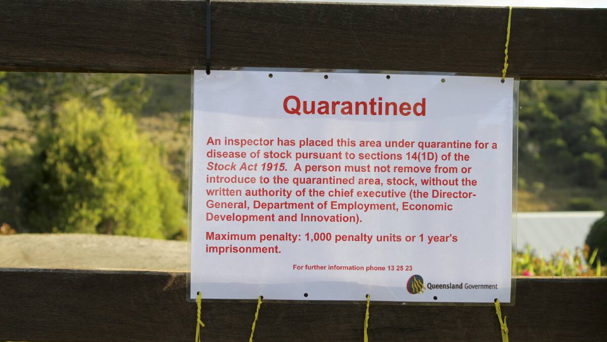 A farm was quarantined in the Boonah district in 2011 in Queensland after Hendra was detected in horses.