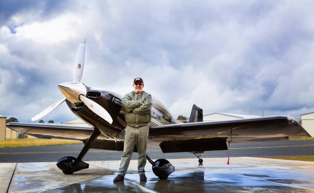 Pilot Nick Wills at Temora Air Park where he lives beside his planes, now plane.