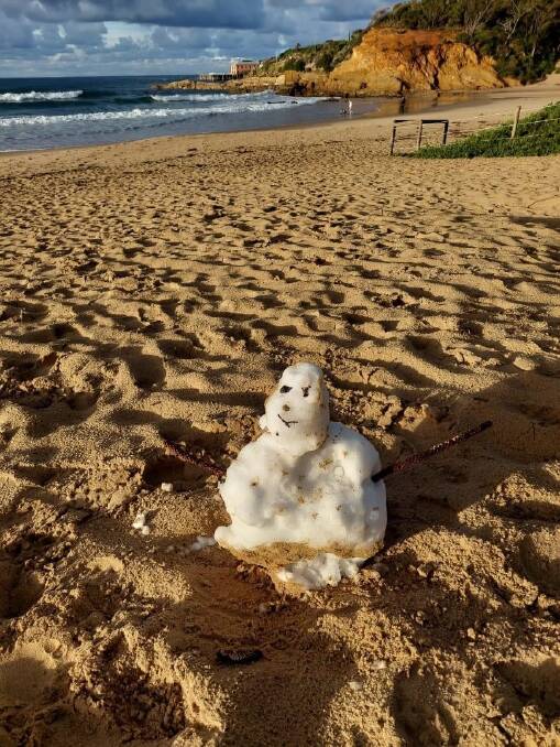 Snowman on Far South Coast. Photo courtesy of Bega District News.
