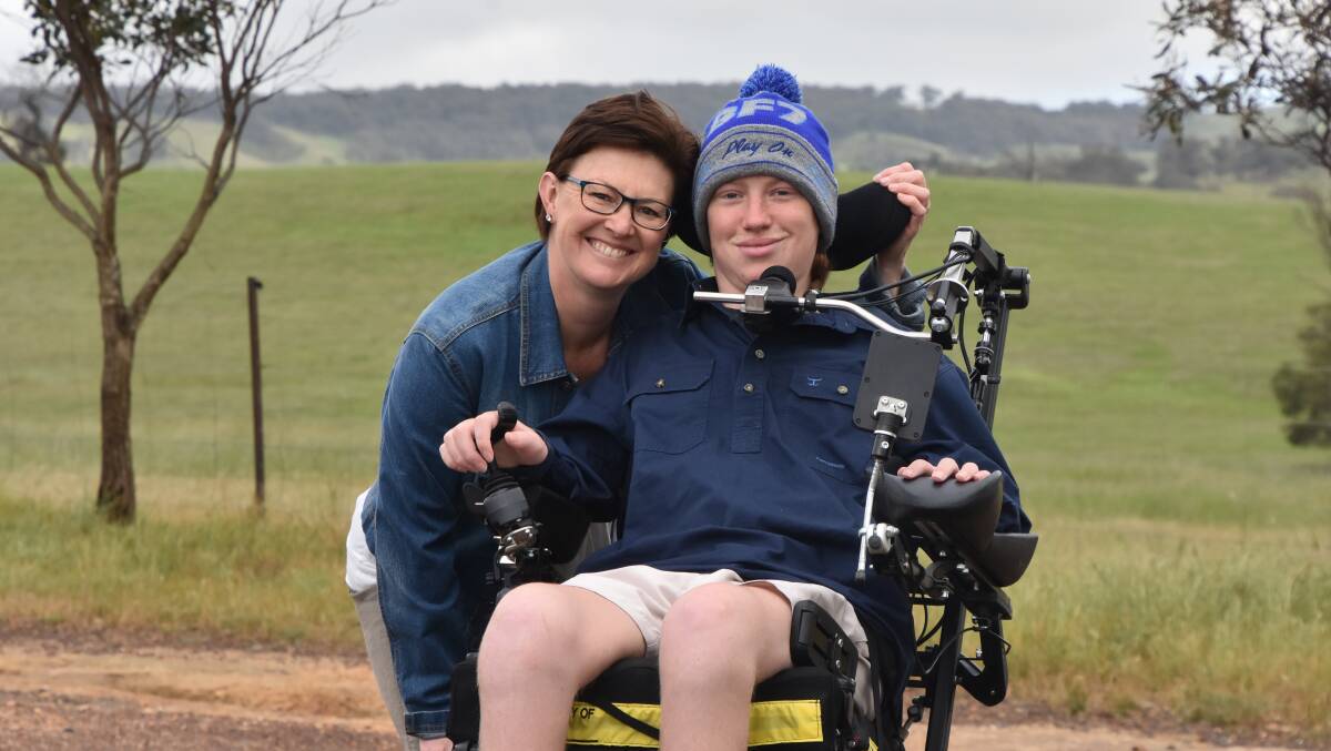 BRAVE: Willowmavin boy Harvey McKeever, 16, with his mum Renae, became a quadriplegic when he fell of his motorbike earlier this year.