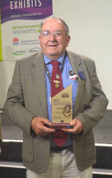 After a decorated career in agriculture, Tom Dwyer died on November 1, 2023. He is pictured with his Royal Agriculture Society of NSW Show Legend award in 2017.
