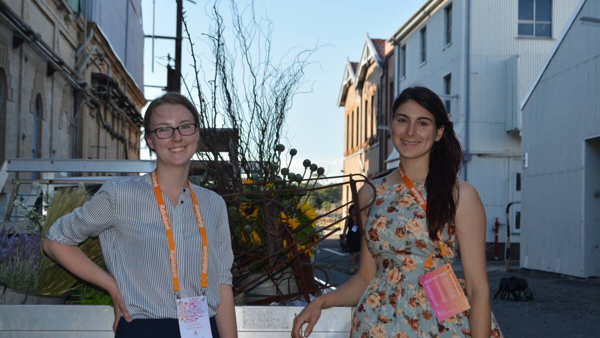 Youth Ag Summit alumni Brittany Dahl, Canberra, pictured with fellow Australian National University graduate Cleo Riddy at Rabobank's Farm2Fork event last week. 