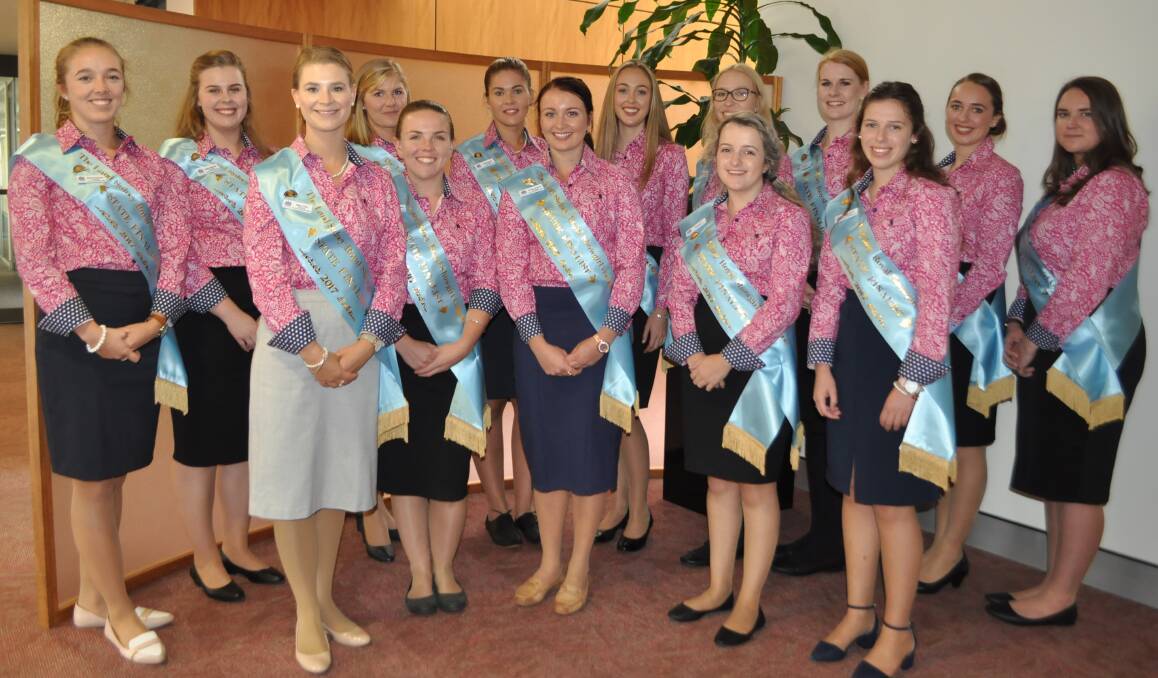 The state finalists of the 2017 The Land Sydney Royal showgirl competition. 