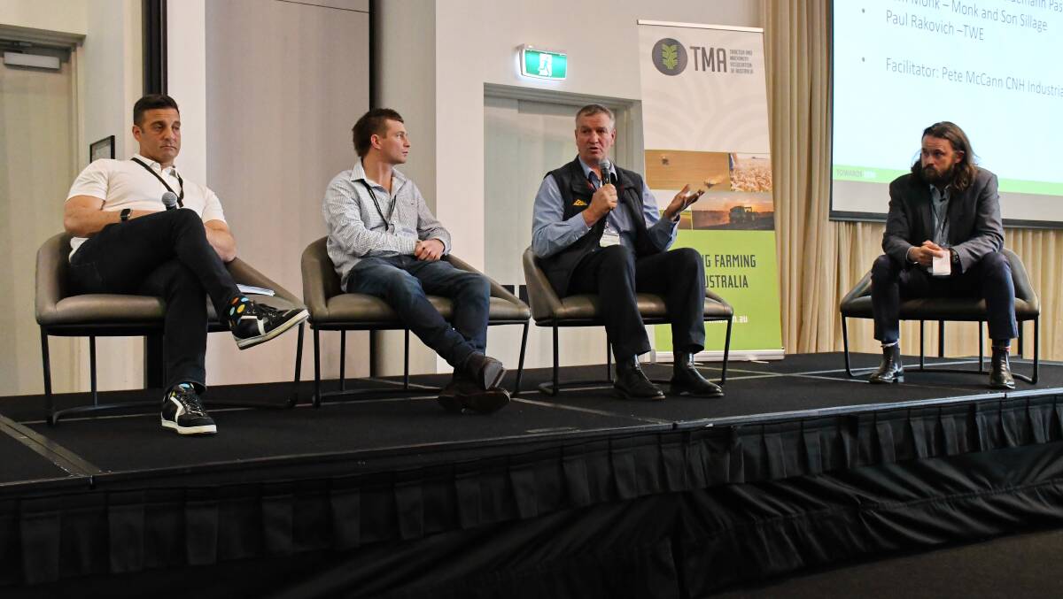 Hot topic: Treasury Wine Estates head of procurement Paul Rakovich, Sam Monk, Monk and Son Ag Service, Rupanyup farmer Andrew Weidemann, and Case IH Australia/New Zealand general manager Pete McCann shared their thoughts on the right to repair debate. 