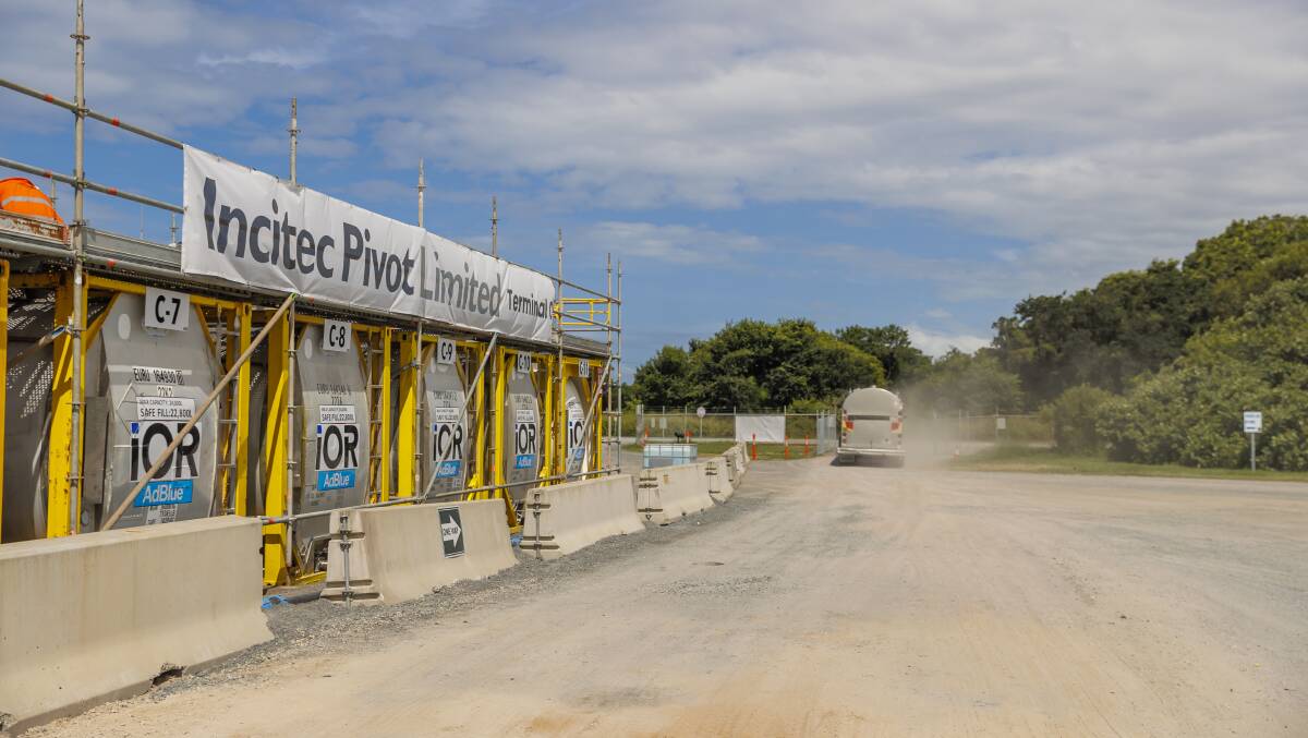A truck leaving Incitec Pivot Limited's newly established AdBlue terminal at Gibson Island, Brisbane. Picture: Jared Vethaak