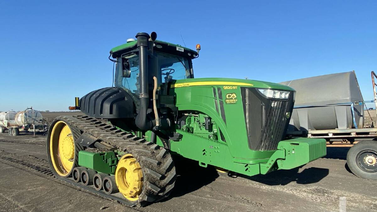 One of the biggest machines on offer in the Ritchie Bros Machinery Muster on September 9 will be a four-year-old John Deere 9520RT track tractor with under 4000 hours on the clock. 