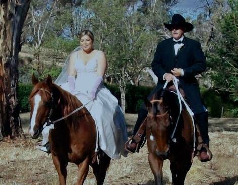 Jim Willoughby, Megan McLouhglin's father, riding Megan to the isle on her wedding day in 2013.