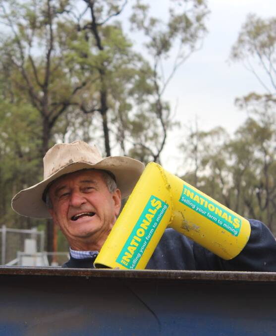Coonamble farmer Neil Kennedy locked on at Santos Pilliga project in 2014. He said CSG opponents will protest harder following the proposed new penalties. 