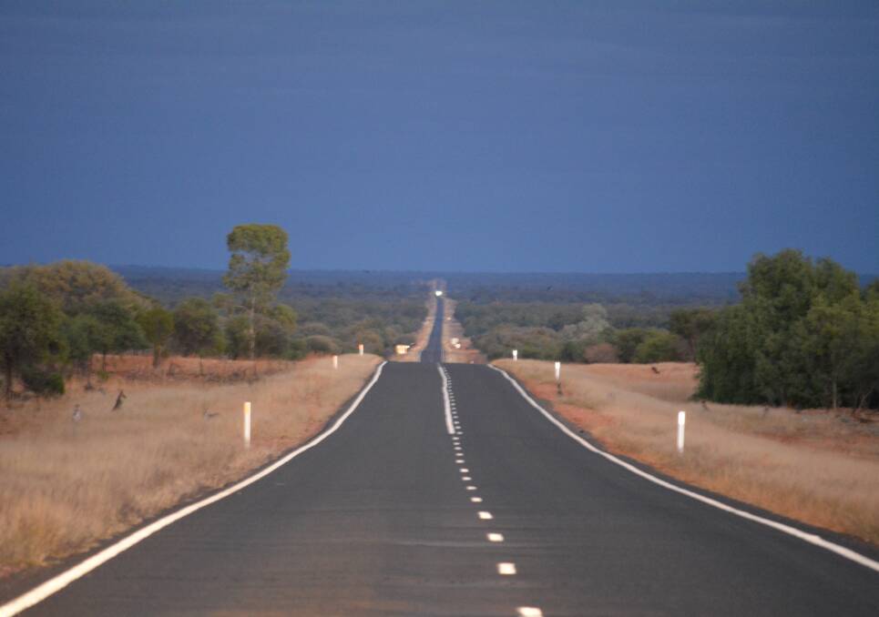 Barrier Highway from Cobar into far western NSW, where communities oppose a plan to administer local councils.