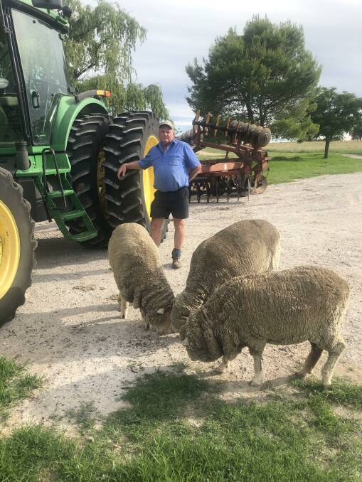 BIG EFFORT: John Taylor with some of the rescued sheep that were bottle-fed during the drought in May 2019. 