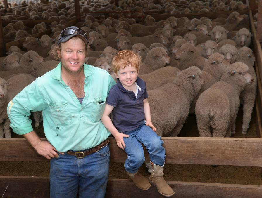 REEF AND MEAT: George Haylock and his son, Will, at their Cooma property, where they aim to continue pushing sheep enterprise productivity.