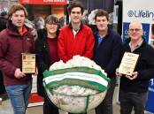 FAMILY: Ben, Kim, Tim, Chris and Phil Hartwich, Mount Challicum Merino stud, Ararat, have won this year's Australian Fleece Competition.