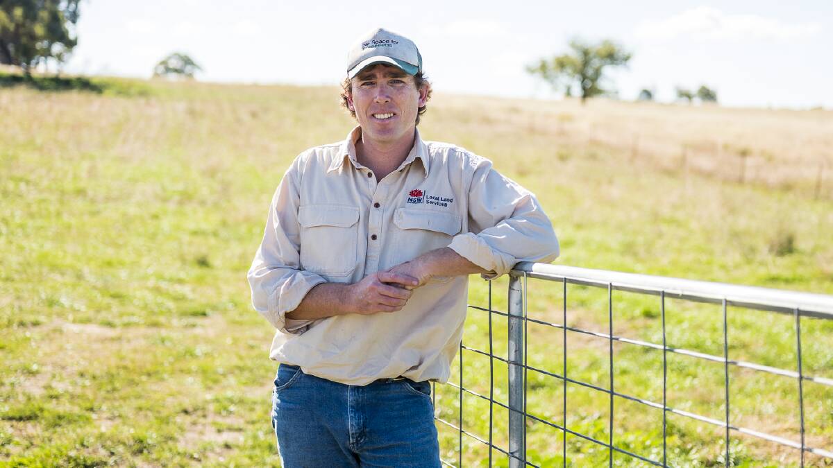 Vigilance: Central West Local Land Services (LLS) mixed farming adviser Callen Thompson out in the region, urging people to monitor mice numbers. Photo contributed.