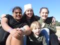 Alice Springs locals Bonnie, LJ Voris, Ledger Lewis, 5, and Hannah Brook. 