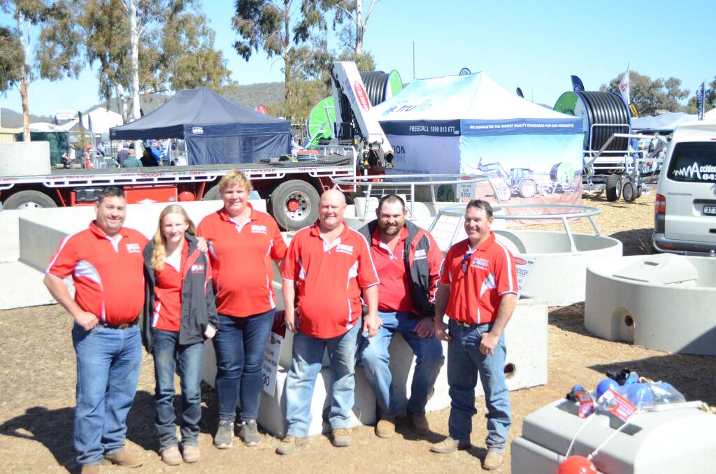 SET IN CONCRETE: The team from Kyogle-based family business Grahams Concrete Rob Walters, Gemma, Jo and Peter Graham, David Chadburn and Justin Martin.