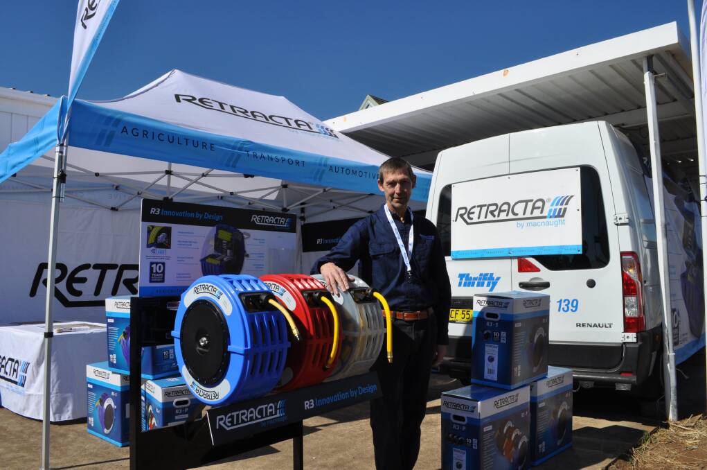 Next generation: Macnaught technical manager Graham Letters with the new release Retracta R3 hose reel.