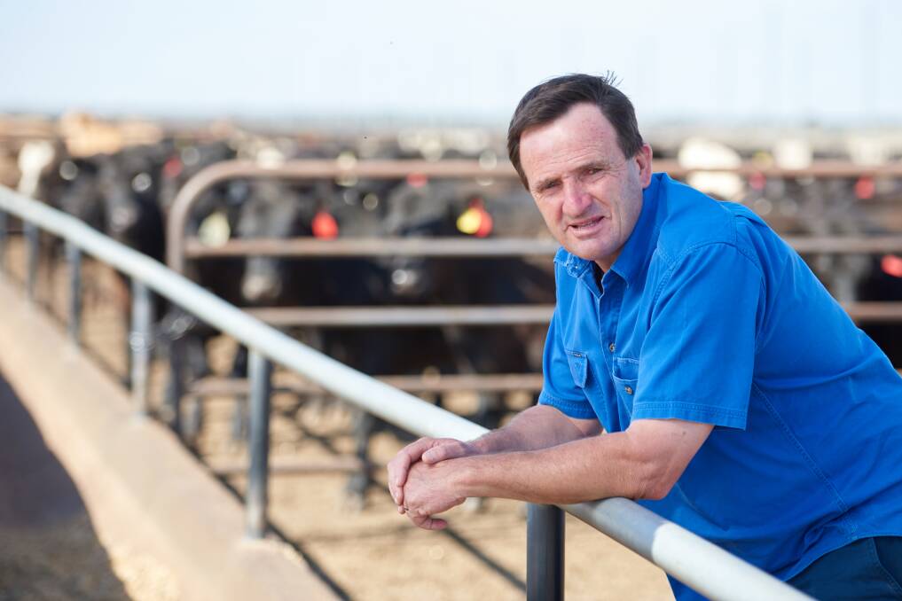 Lot feeder Graham Flynn, Narrandera, says the National Feedlot Accreditation Scheme assists him in his management of Glenfyne. Photo by Michael Frogley