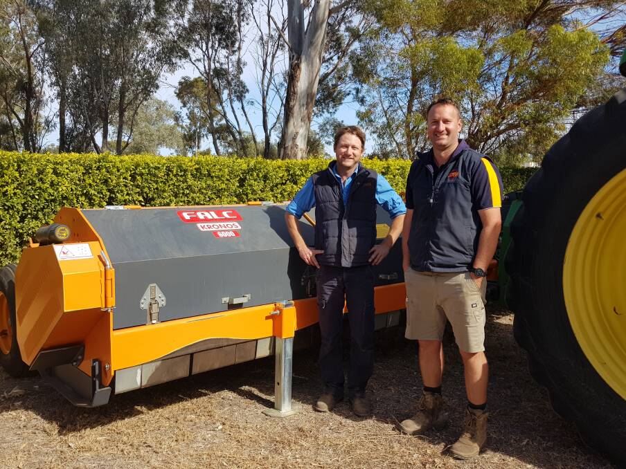 MAKING IDEAS A REALITY: Contract mulcher Mark Norman with Sam Dunmill, from Specialised Farm Machinery, both of Goondiwindi.