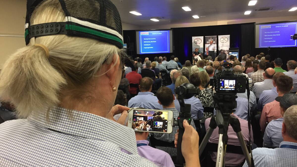 The Land's Kirra Kelly at work filming and posting to social media during Beef Australia 2018. 