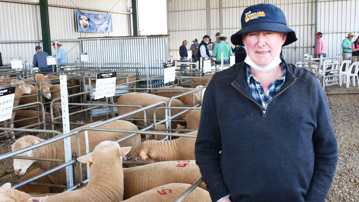Volume buyer Terry Naughton, Crookwell, has been buying at the Armstrong families sale for n30 years and again bought six rams averaging $4367. 
