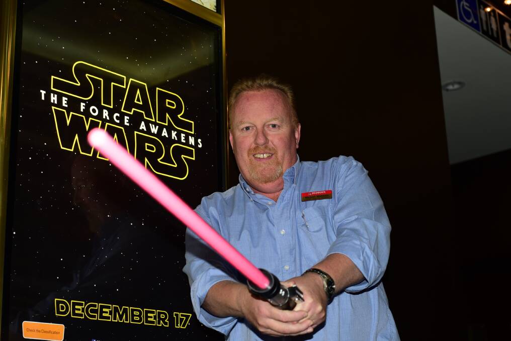 Reading Cinemas manager Michael Wakelam is a big Star Wars fan. Photo: CHERYL BURKE