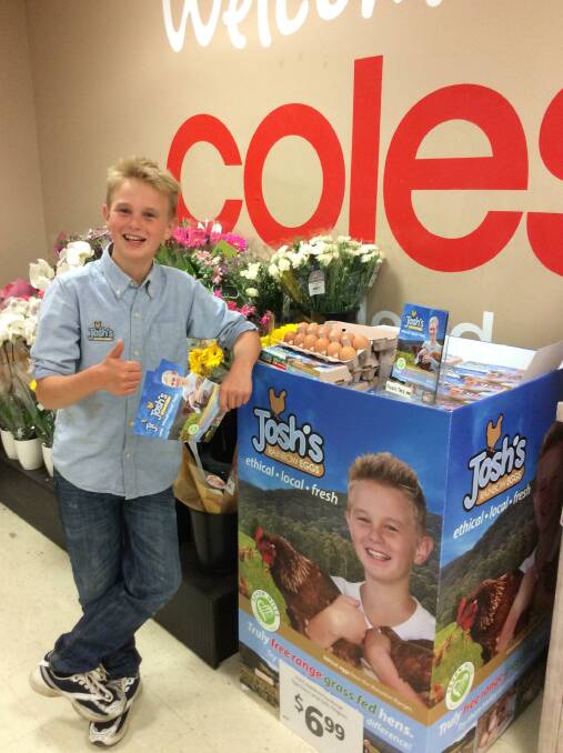 CRACKING: Josh Murray when Josh's Rainbow Eggs hit shelves in Coles stores.