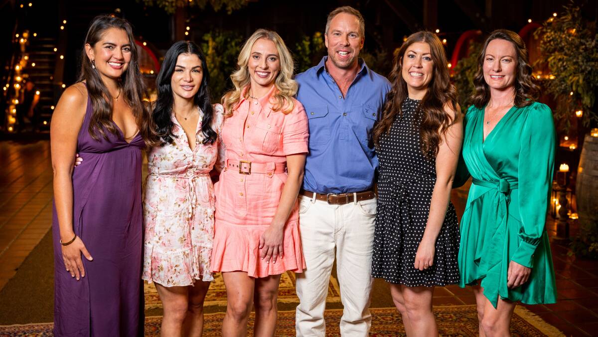 Farmer Andrew with his top five ladies. Photo courtesy of Channel 7.