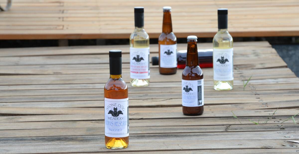Some of Stone Dog Meadery's collection. Photo by Rachael Webb.