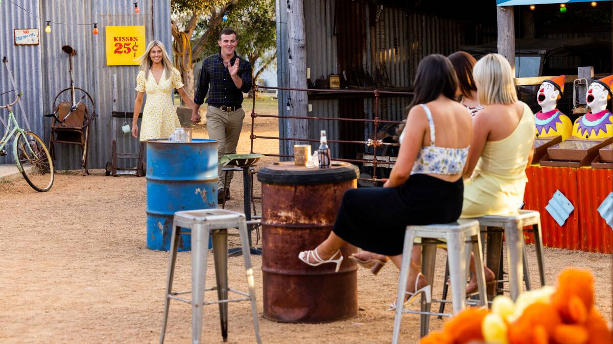The ladies and clowns are equally unhappy about Farmer Brenton's surprise. Photo courtesy of Channel 7.