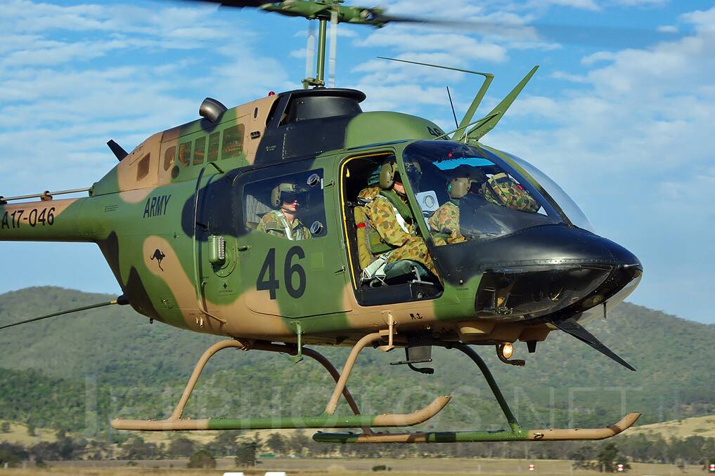 The helicopter, pictured, had been used by the military before being sold to a Queensland based aviation company four years ago. Picture by Jetphotos.net