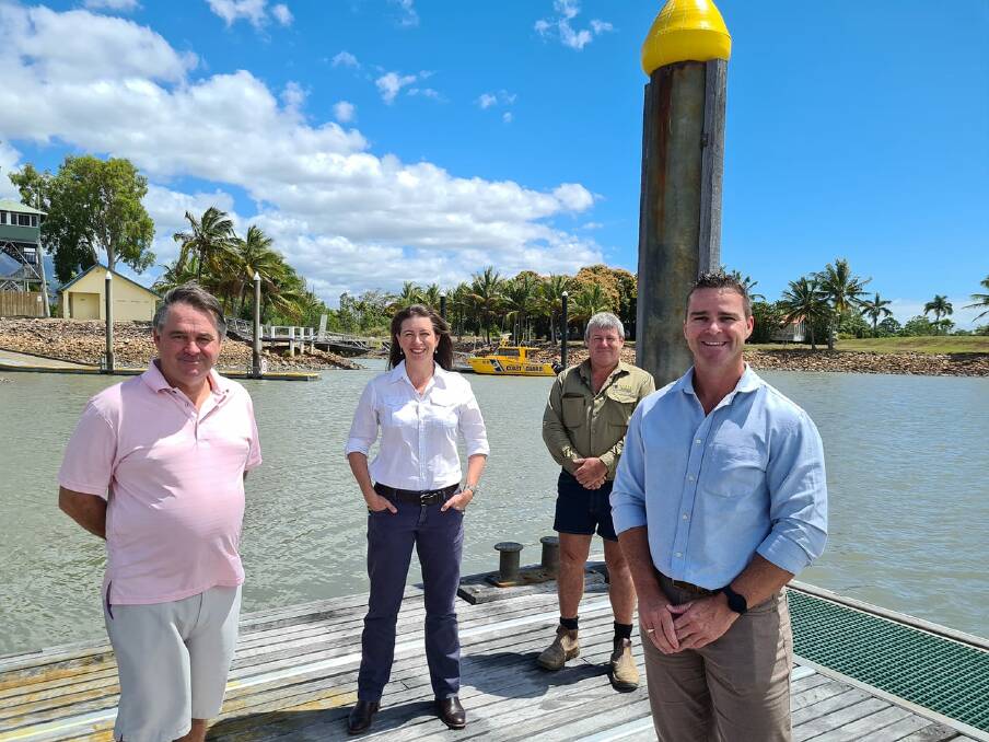LNP Hinchinbrook candidate Scott Piper (right) made the pledge to fund dredging One Mile Creek at Cardwell should the LNP win the state election.